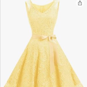 Floral Lace Bridesmaid Party Dress Short Prom V Neck